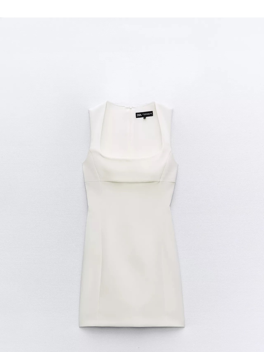 Zara Cream Square-Neck Mini Dress